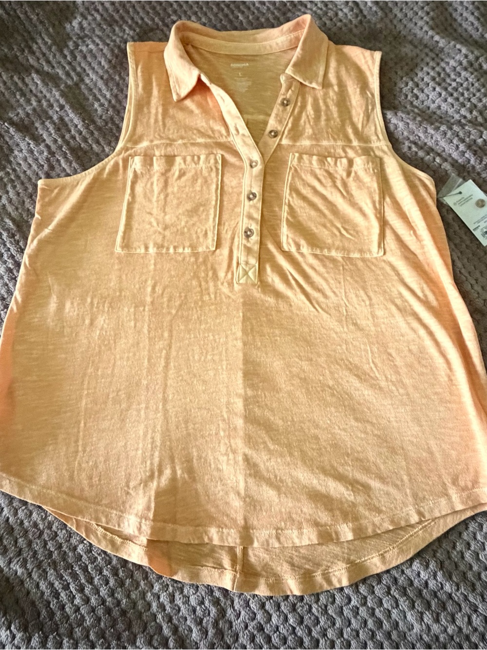 Sonoma Collared Utility Tank - Peach